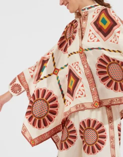 La DoubleJ Party Dressing<Foulard ShirtMacro Tiles Plac&eacute;e in Twill Silk