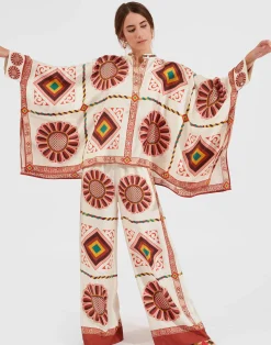 La DoubleJ Party Dressing<Foulard ShirtMacro Tiles Plac&eacute;e in Twill Silk