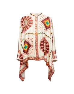 La DoubleJ Party Dressing<Foulard ShirtMacro Tiles Plac&eacute;e in Twill Silk