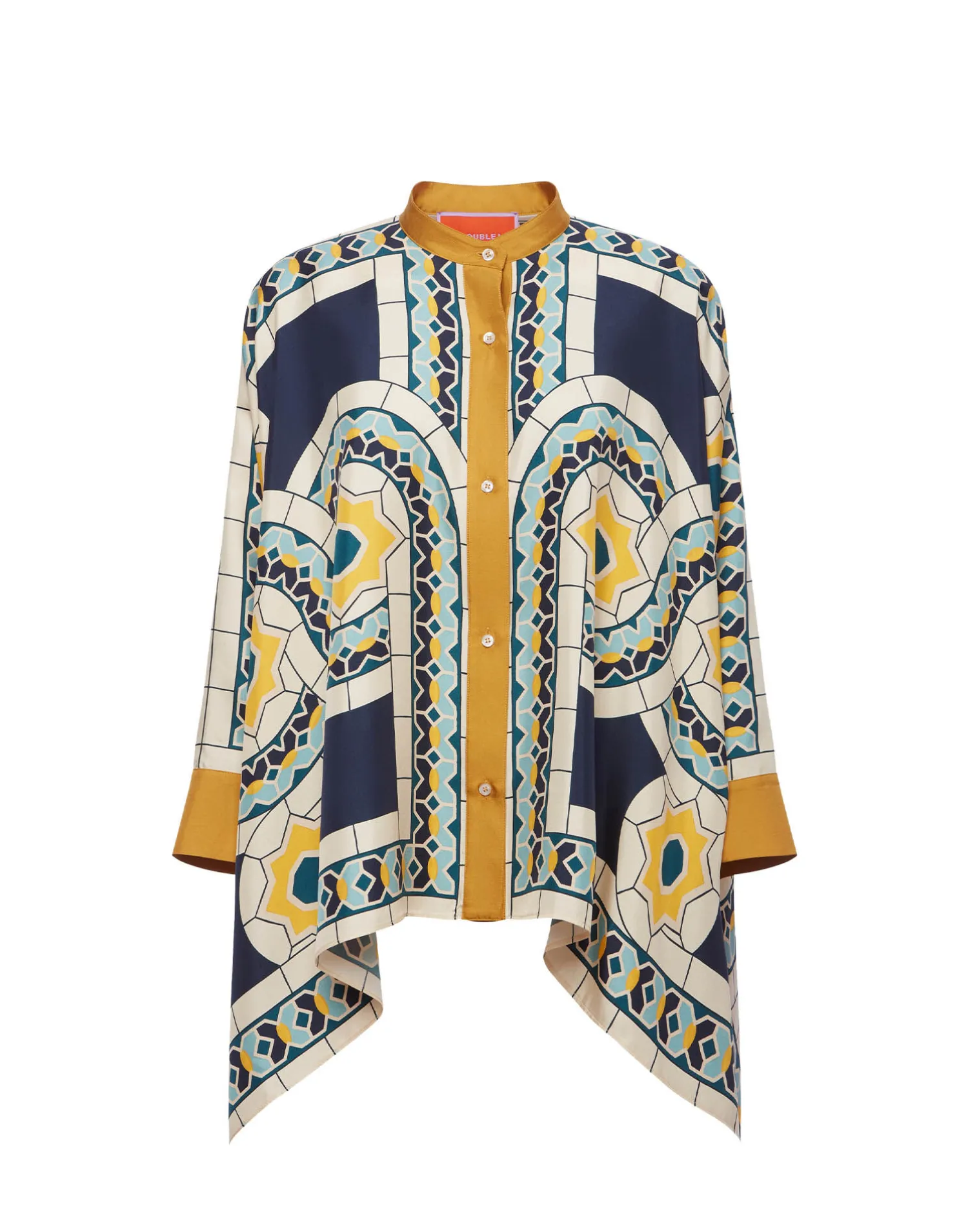La DoubleJ Camicie E Top<Foulard ShirtMudejar Placée Blue in Silk Twill