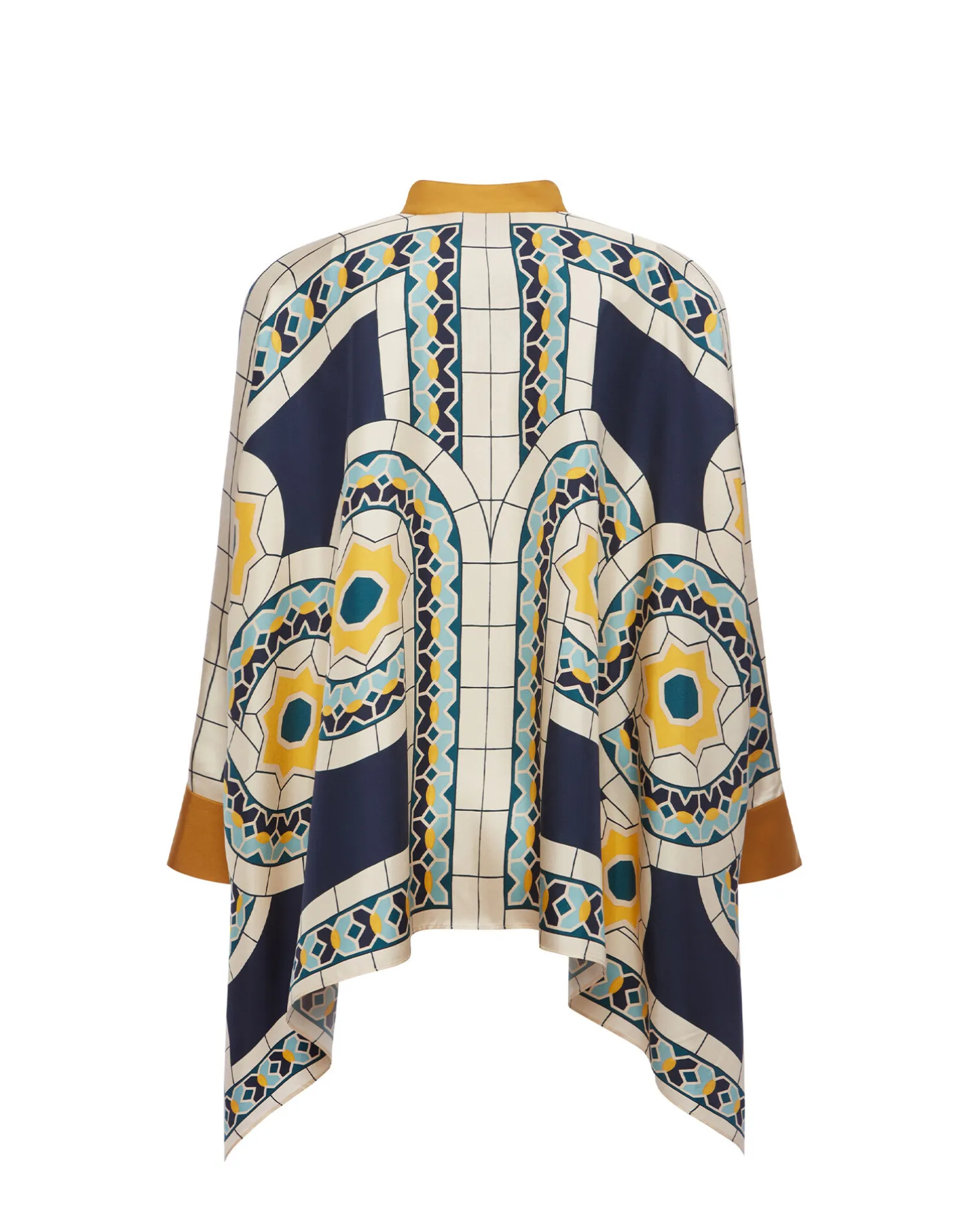 La DoubleJ Camicie E Top<Foulard ShirtMudejar Placée Blue in Silk Twill
