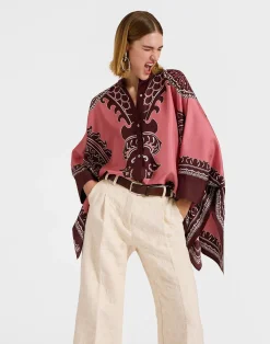 La DoubleJ Party Dressing<Foulard ShirtOltrarno Plac&eacute;e Pink in Silk Twill