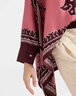 La DoubleJ Party Dressing<Foulard ShirtOltrarno Plac&eacute;e Pink in Silk Twill