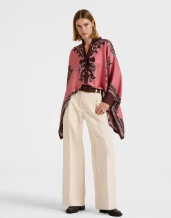 La DoubleJ Camicie E Top<Foulard ShirtOltrarno Placée Pink in Silk Twill