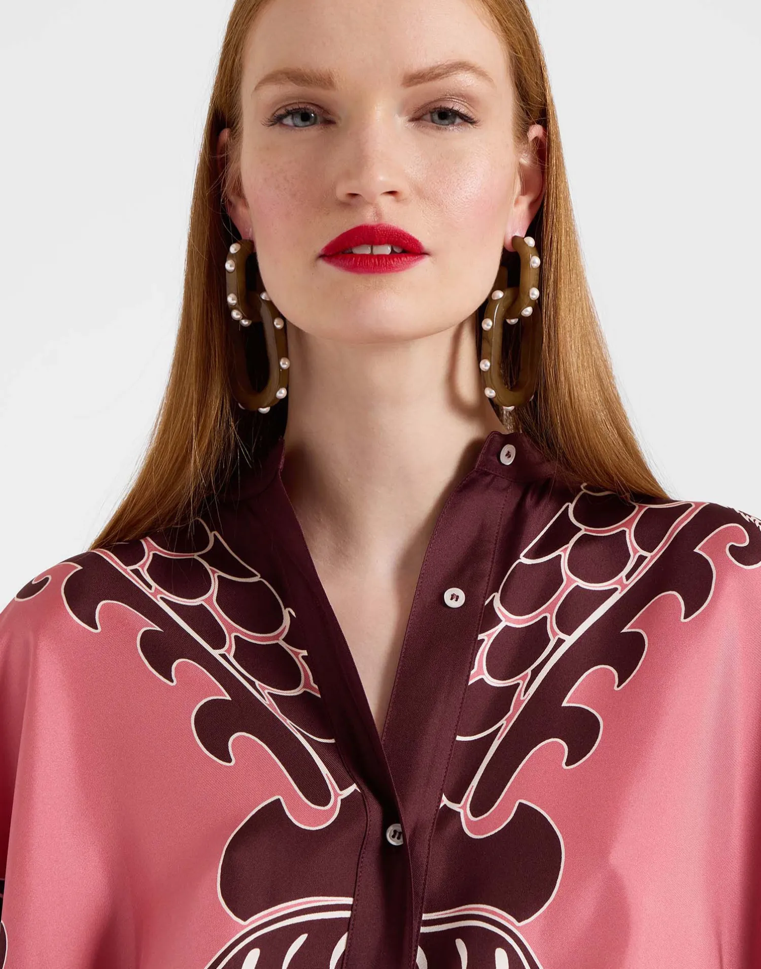 La DoubleJ Camicie E Top<Foulard ShirtOltrarno Placée Pink in Silk Twill