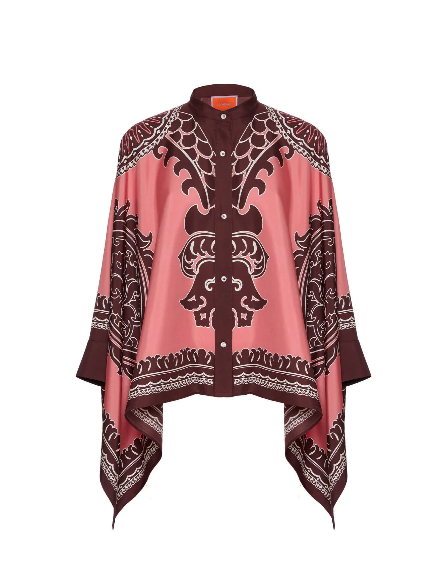 La DoubleJ Camicie E Top<Foulard ShirtOltrarno Placée Pink in Silk Twill