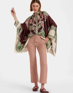 La DoubleJ Party Dressing<Foulard ShirtPortal Plac&eacute;e Brown in Silk Twill