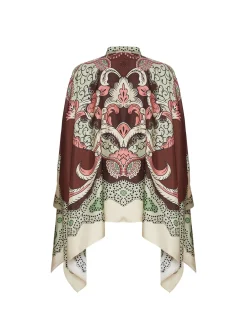 La DoubleJ Party Dressing<Foulard ShirtPortal Plac&eacute;e Brown in Silk Twill
