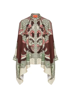 La DoubleJ Camicie E Top<Foulard ShirtPortal Plac&eacute;e Brown in Silk Twill