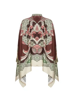 La DoubleJ Camicie E Top<Foulard ShirtPortal Plac&eacute;e Brown in Silk Twill