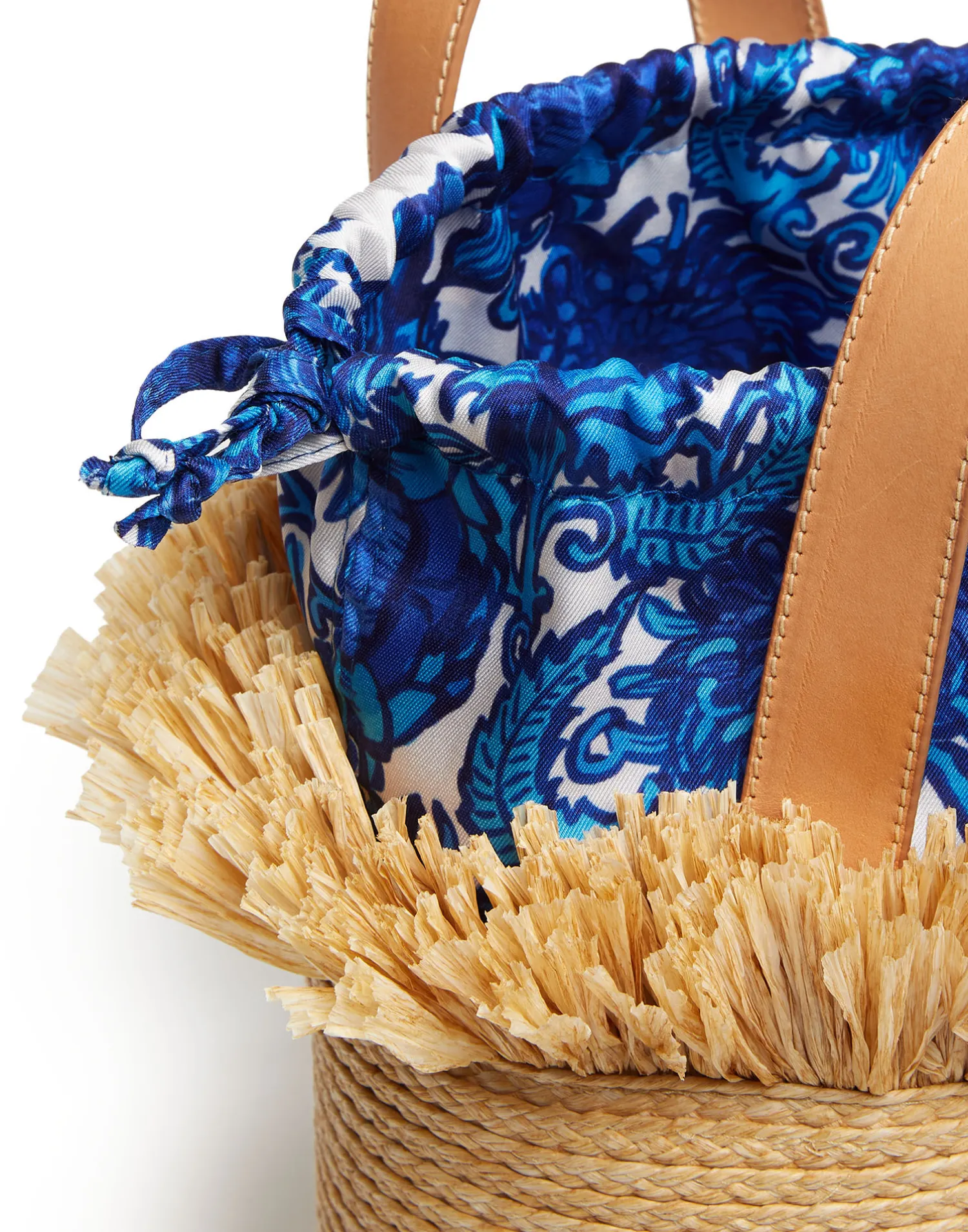 La DoubleJ Borse E Pochettes|Accessories<Fringe SecchielloSolid Light Beige in Raffia Spagna