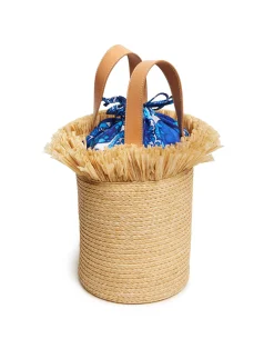 La DoubleJ Borse E Pochettes|Accessories<Fringe SecchielloSolid Light Beige in Raffia Spagna