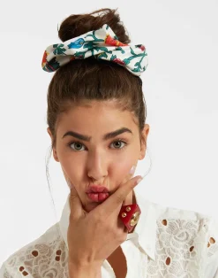 La DoubleJ Accessori Per Capelli|Accessories<Giga ScrunchieDragonflower Mini Multicolor in Silk Twill