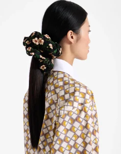 La DoubleJ Accessori Per Capelli|Accessories<Giga ScrunchieMayfair Black in Devore Velvet