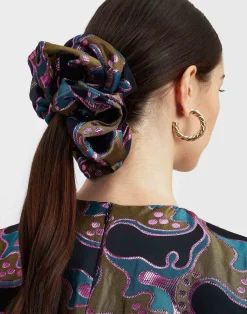 La DoubleJ Accessori Per Capelli|Accessories<Giga ScrunchieSpritz Blue Petrol in Jacquard