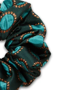 La DoubleJ Accessori Per Capelli|Accessories<Giga ScrunchieWinter Sun Emerald in Jacquard