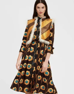 La DoubleJ Capispalla<Glam Reversibile Gilet IntarsiaBronze in Faux Python