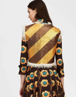 La DoubleJ Capispalla<Glam Reversibile Gilet IntarsiaBronze in Faux Python