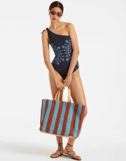 La DoubleJ Moda Mare<Goddess SuitOlympus Plac&eacute;e Navy in Supreme Lycra