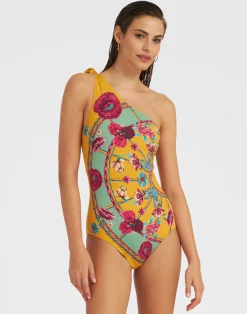 La DoubleJ Moda Mare<Goddess SuitZodiac Plac&eacute;e Marigold in Supreme Lycra