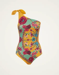 La DoubleJ Moda Mare<Goddess SuitZodiac Plac&eacute;e Marigold in Supreme Lycra