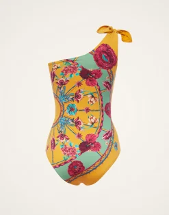La DoubleJ Moda Mare<Goddess SuitZodiac Plac&eacute;e Marigold in Supreme Lycra