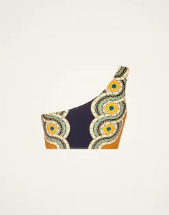 La DoubleJ Moda Mare<Goddess TopMudejar Placée Blue in Supreme Lycra