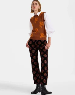 La DoubleJ Maglieria<Gryphos GiletBrown in Fleece Jacquard