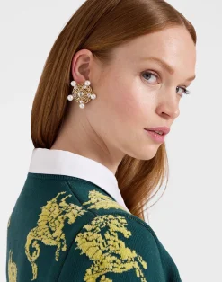 La DoubleJ Maglieria<Gryphos SweaterDark Green in Fleece Jacquard