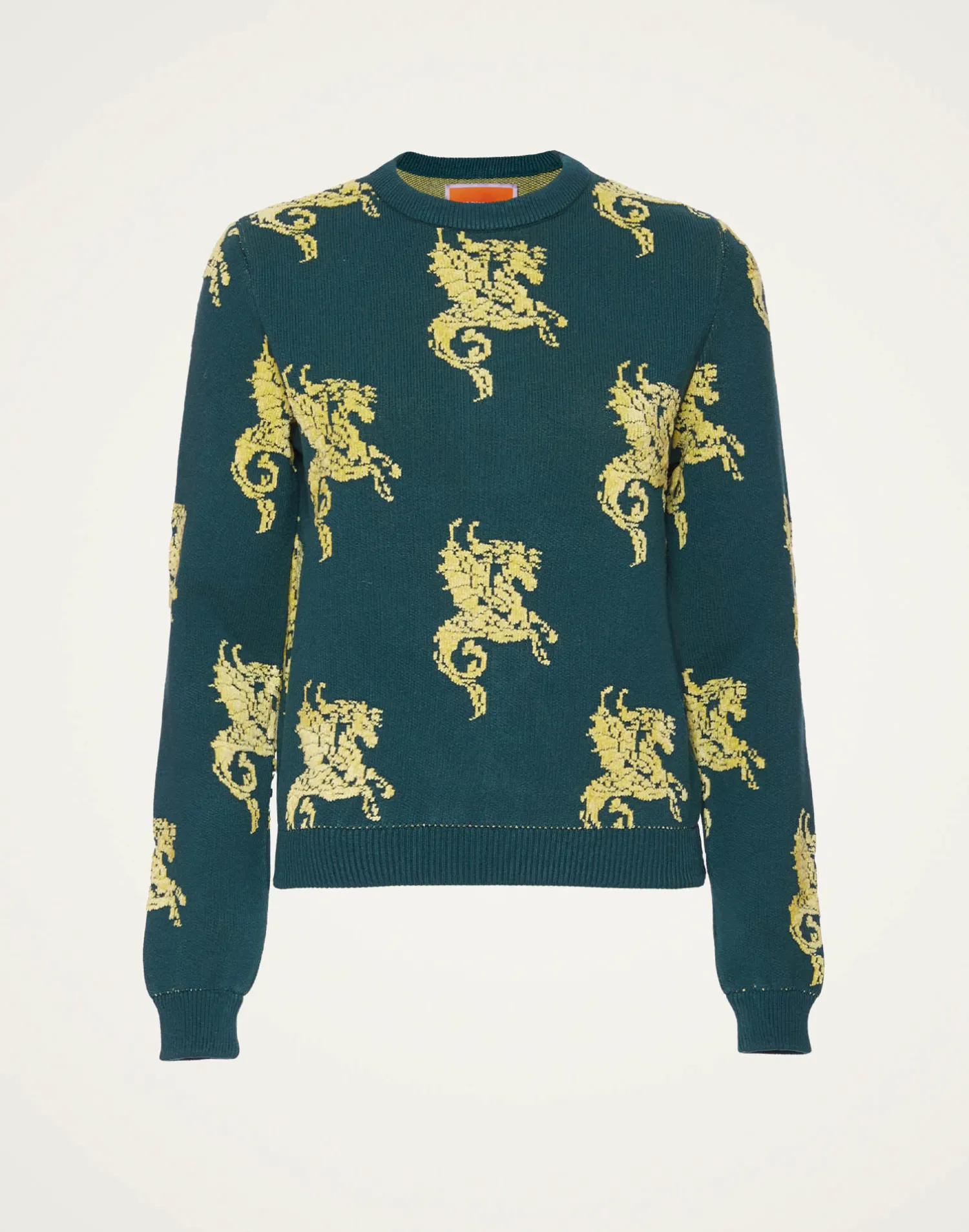La DoubleJ Maglieria<Gryphos SweaterDark Green in Fleece Jacquard