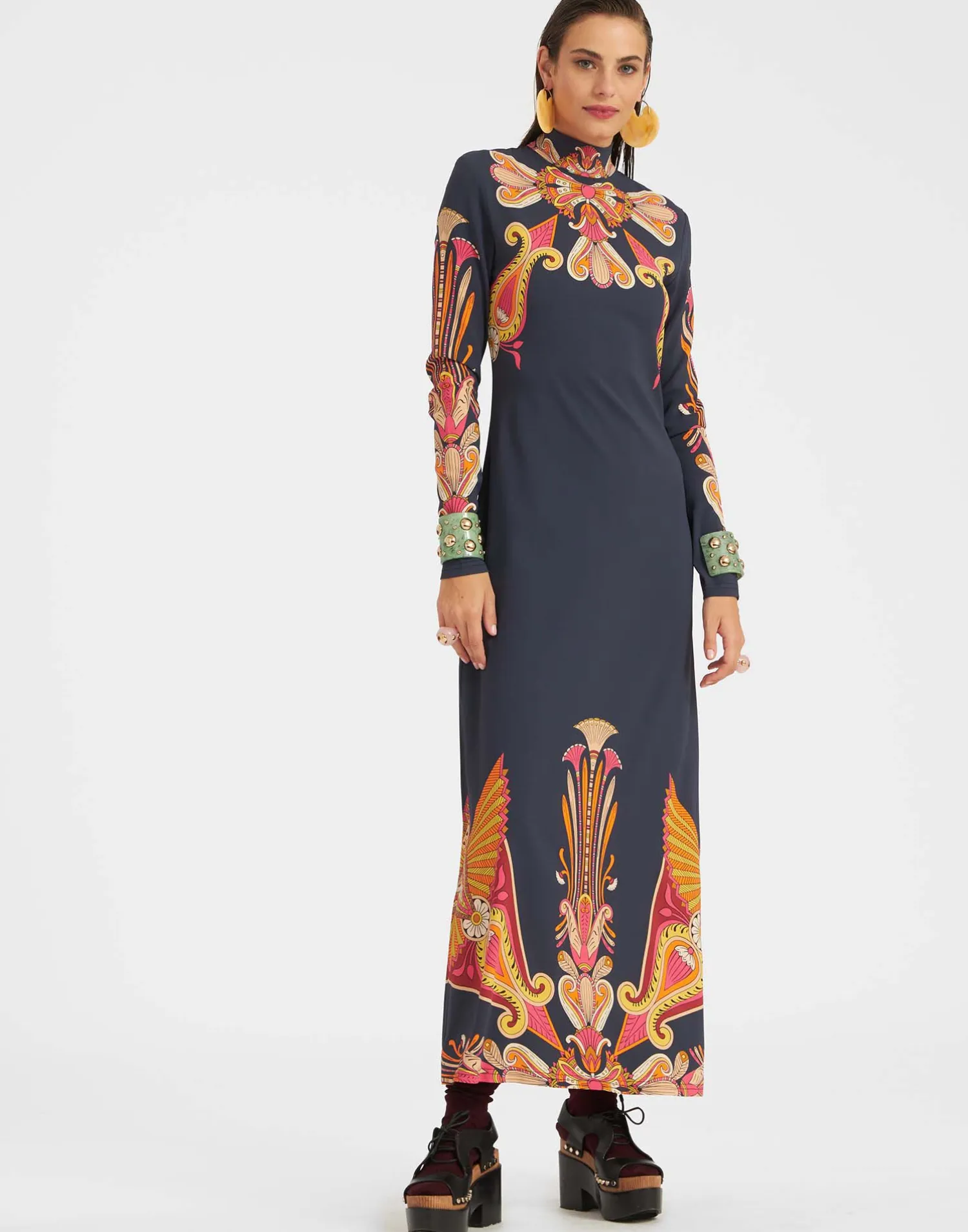 La DoubleJ Vestiti<Halle DressTotem Placée Blue in Envers Satin