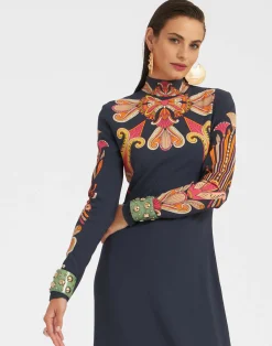 La DoubleJ Vestiti<Halle DressTotem Placée Blue in Envers Satin