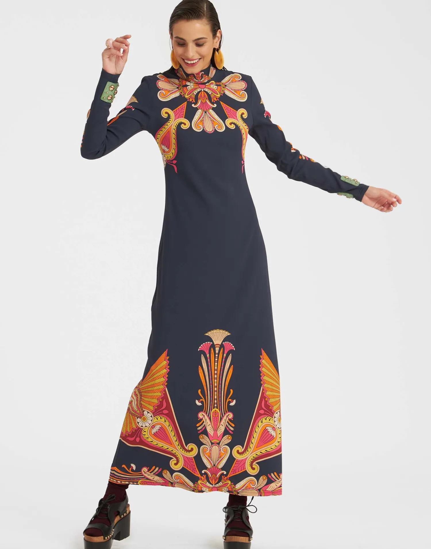 La DoubleJ Vestiti<Halle DressTotem Placée Blue in Envers Satin