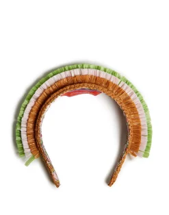 La DoubleJ Accessori Per Capelli|Accessories<Halo HeadbandSolid Ocher in Raffia Crochet