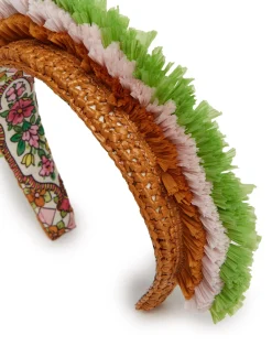 La DoubleJ Accessori Per Capelli|Accessories<Halo HeadbandSolid Ocher in Raffia Crochet