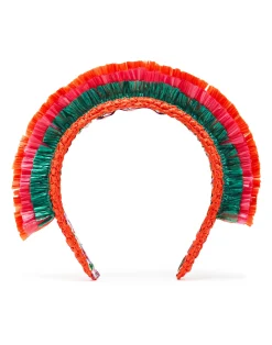 La DoubleJ Accessori Per Capelli|Accessories<Halo HeadbandSolid Orange in Raffia Crochet