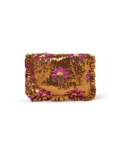 La DoubleJ Borse E Pochettes|Accessories<Hand PochetteBronze in Textured Sequins