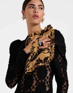 La DoubleJ Borse E Pochettes|Accessories<Hand PochetteCherubs Gold in Light Faille