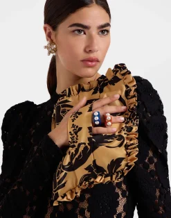 La DoubleJ Borse E Pochettes|Accessories<Hand PochetteCherubs Gold in Light Faille