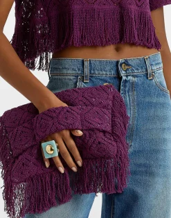 La DoubleJ Borse E Pochettes|Accessories<Hand PochettePlaza Purple in Macram&eacute;