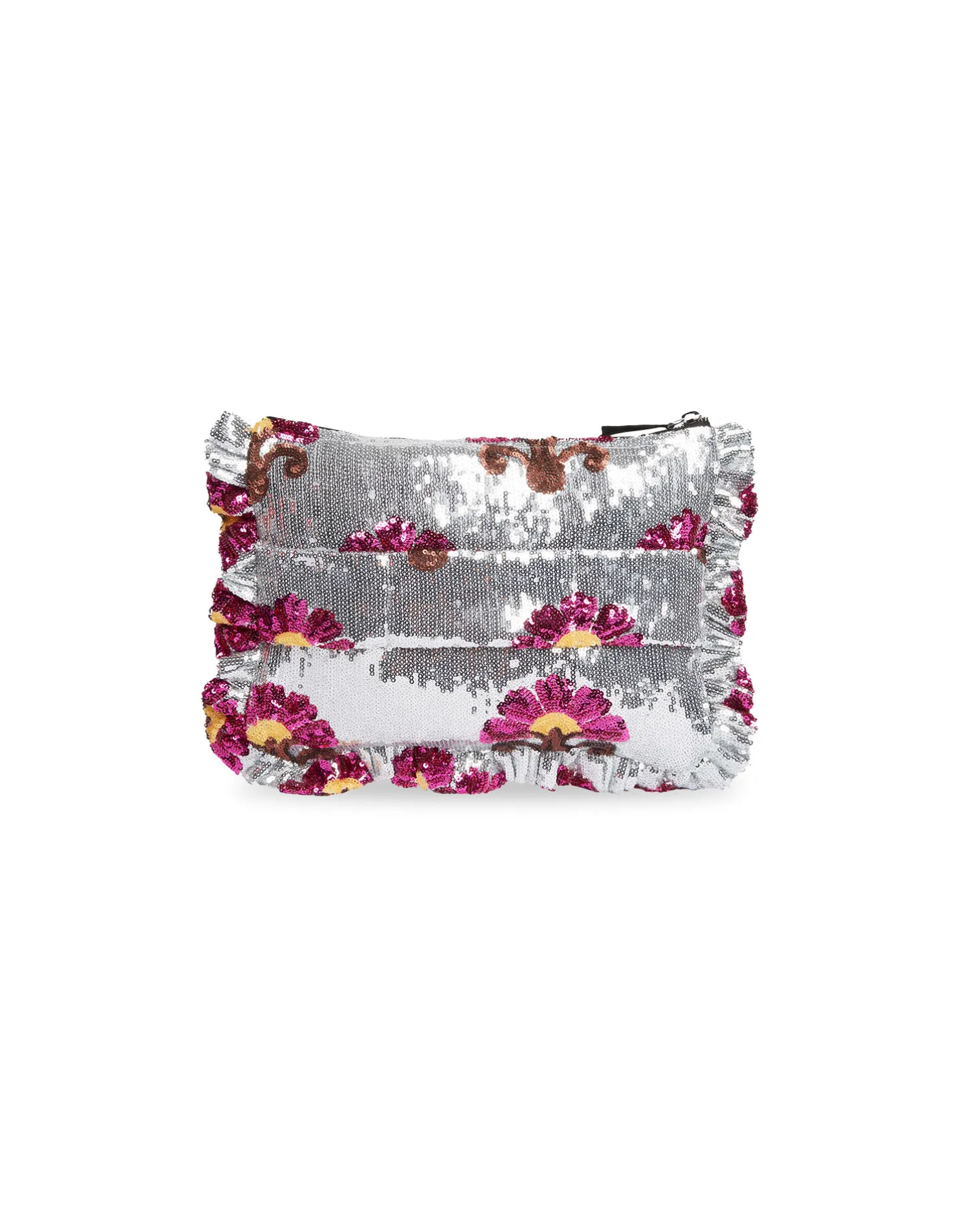 La DoubleJ Borse E Pochettes|Accessories<Hand PochetteSilver in Textured Sequins