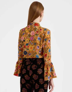 La DoubleJ Camicie E Top<Happy Wrist TopBotticelli Rust in Crepe De Chine Silk