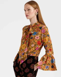 La DoubleJ Camicie E Top<Happy Wrist TopBotticelli Rust in Crepe De Chine Silk