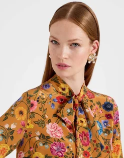 La DoubleJ Camicie E Top<Happy Wrist TopBotticelli Rust in Crepe De Chine Silk