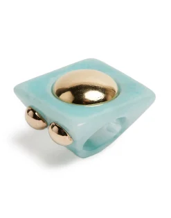 La DoubleJ Bijoux|Accessories<Hathor Square RingLight Blue in Acrylic Resin