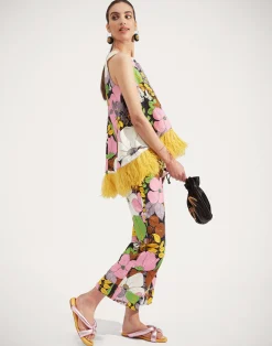 La DoubleJ Pantaloni E Shorts<Hendrix PantsBig Flower in Shot Cotton