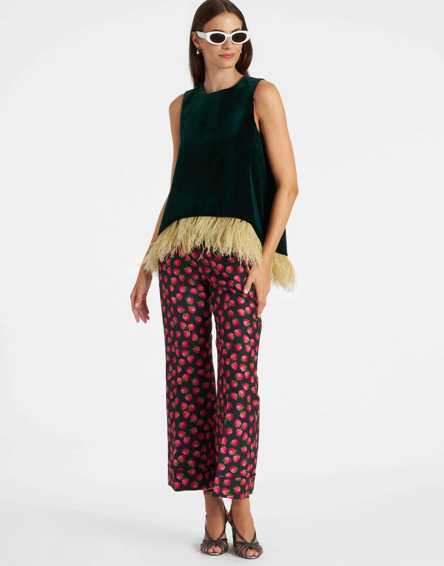 La DoubleJ Pantaloni E Shorts<Hendrix PantsLampone Mini Emerald in Cady Wool