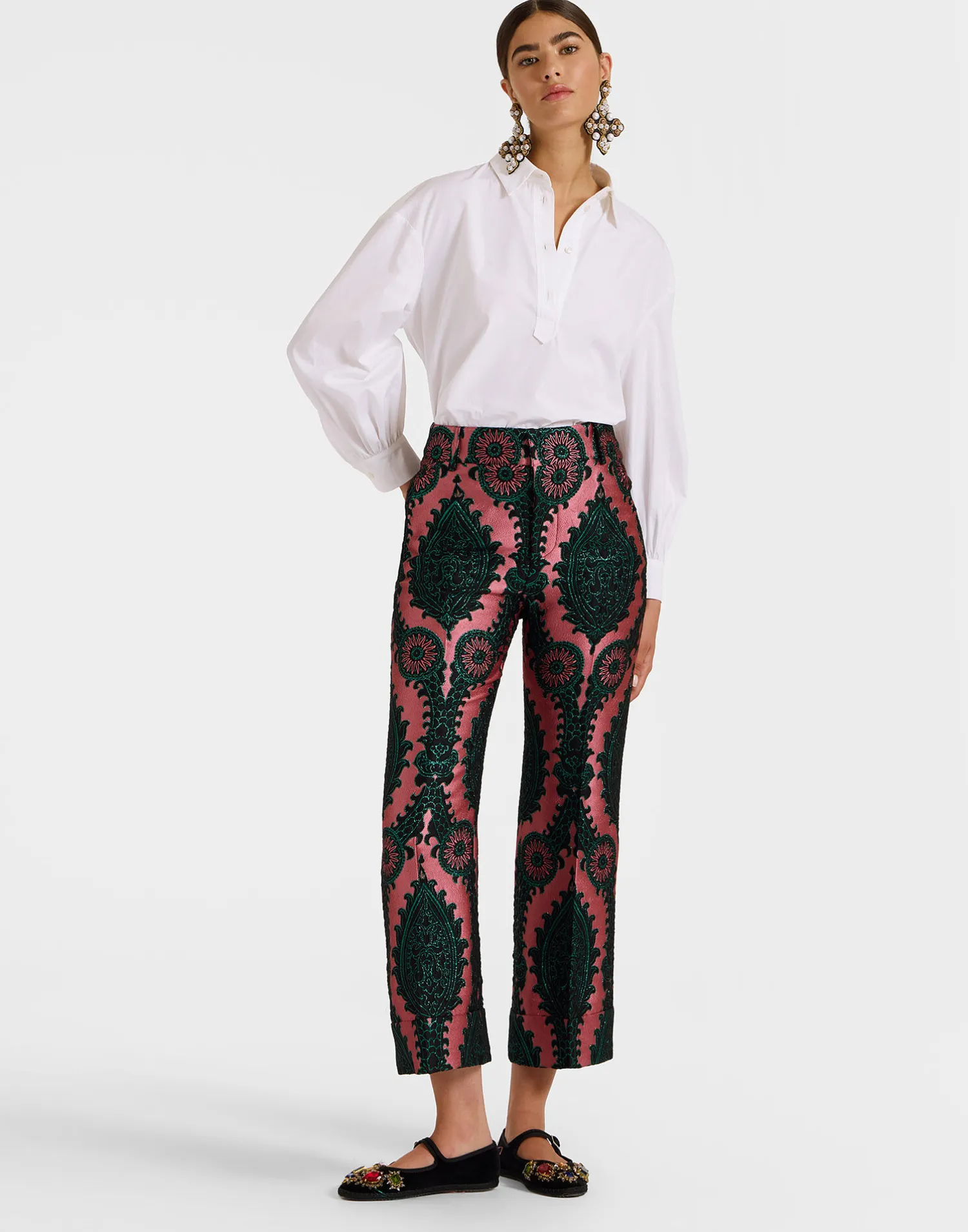 La DoubleJ Pantaloni E Shorts<Hendrix PantsOltrarno Pink in Jacquard