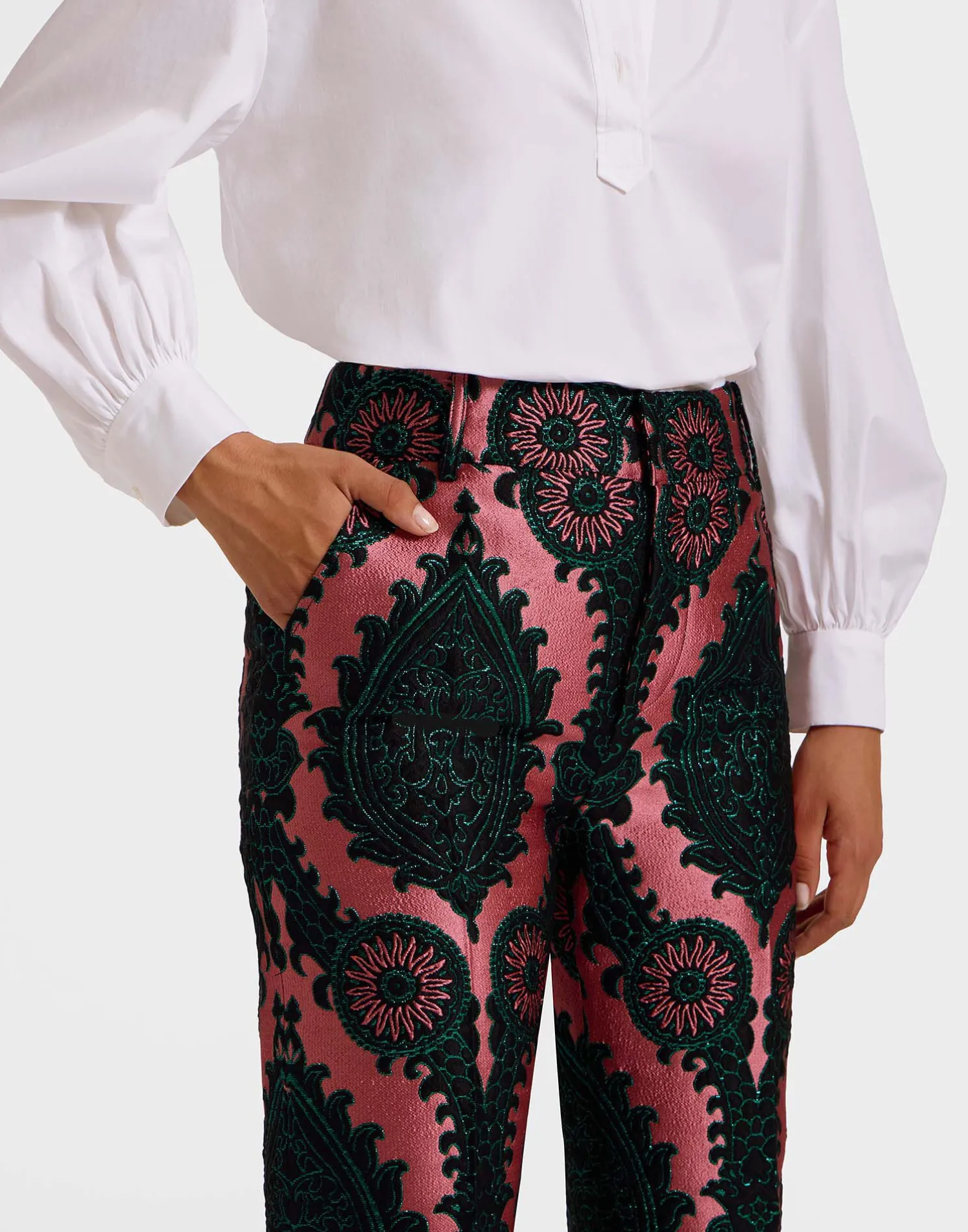 La DoubleJ Pantaloni E Shorts<Hendrix PantsOltrarno Pink in Jacquard