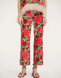 La DoubleJ Pantaloni E Shorts<Hendrix PantsPink Dahlias in Shot Cotton